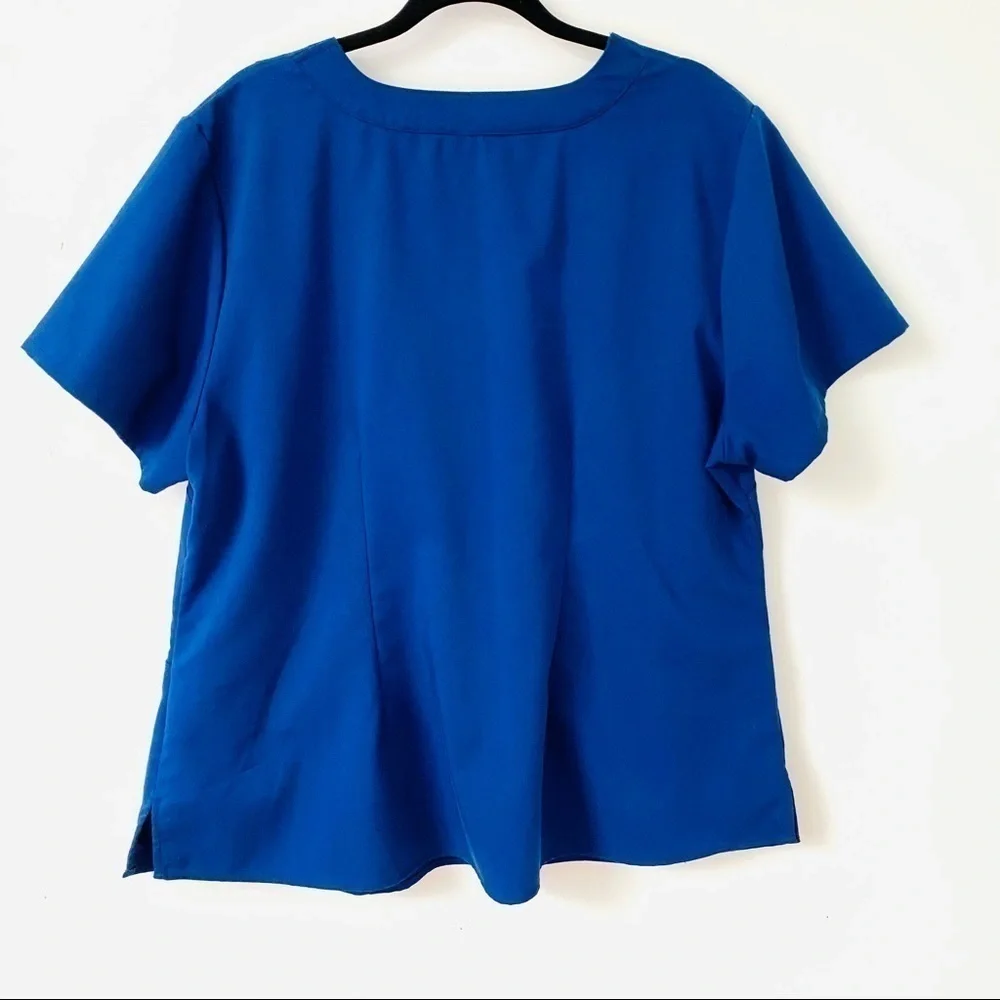 Healing Hands Blue Plus Size Scrub Top 3X - Picture 7 of 8